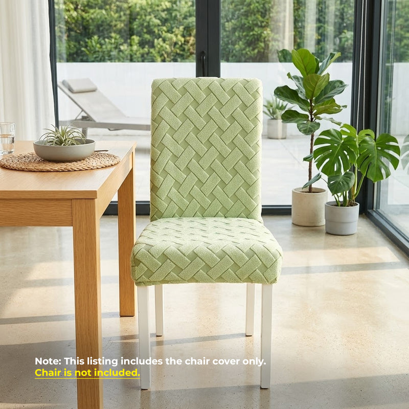 Anyseat Green Knitted Chair Cover – Elastic Anti‑Dirt Design for Dining, Kitchen, Wedding, Hotel & Banquet Use