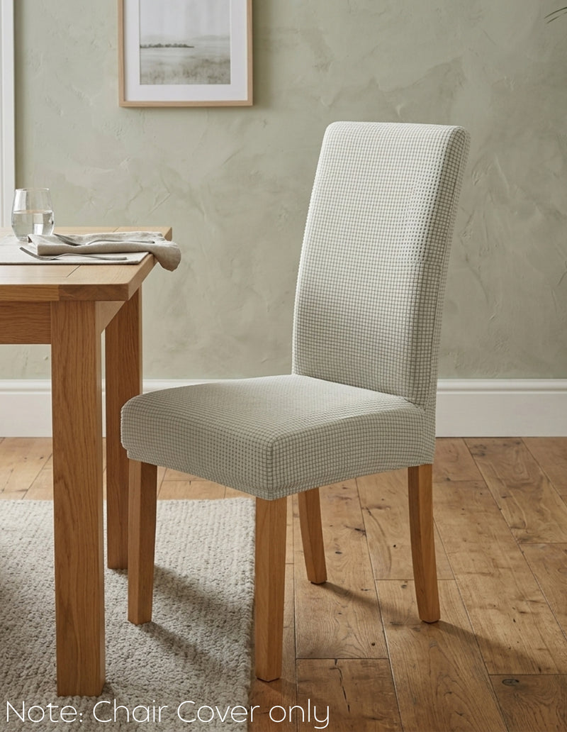 Anyseat Off White Waterproof Chair Cover – Corn Kernel Pattern Stretch Slipcover for Dining Room