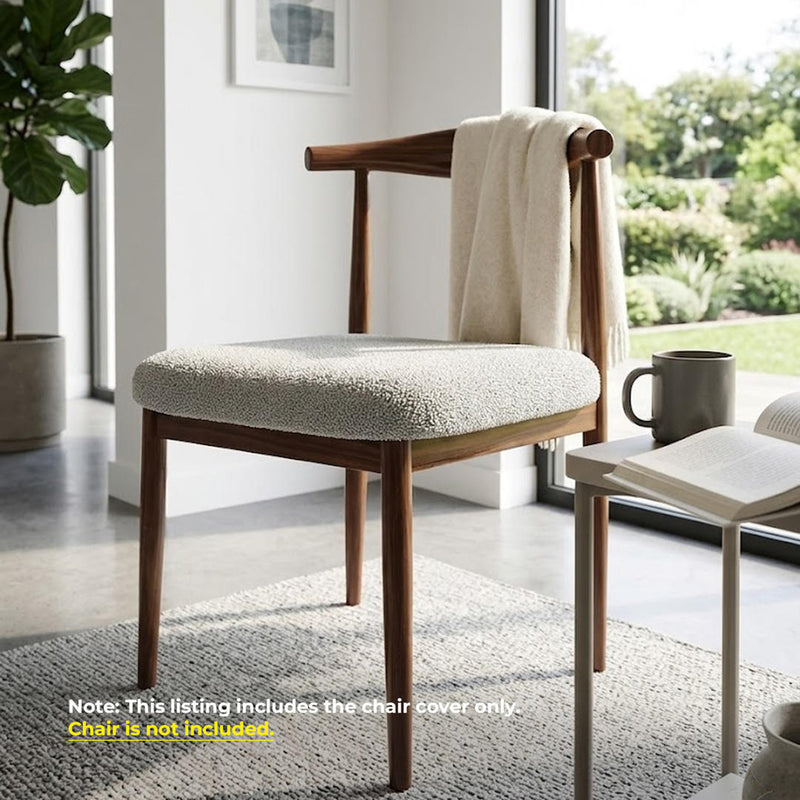 Anyseat Grey Fur Stretch Chair Cover – Washable, Removable Dining & Kitchen Seat Protector
