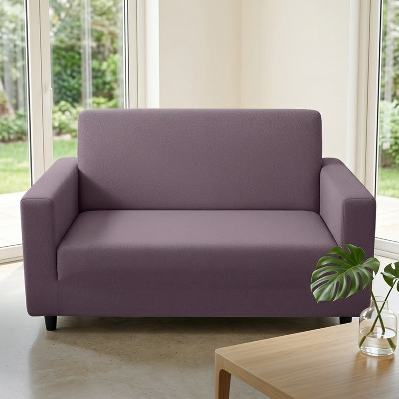 Anyseat 2-Seater Sofa Cover – Plain Purple Style Slipcover for Living Room Chair Protection
