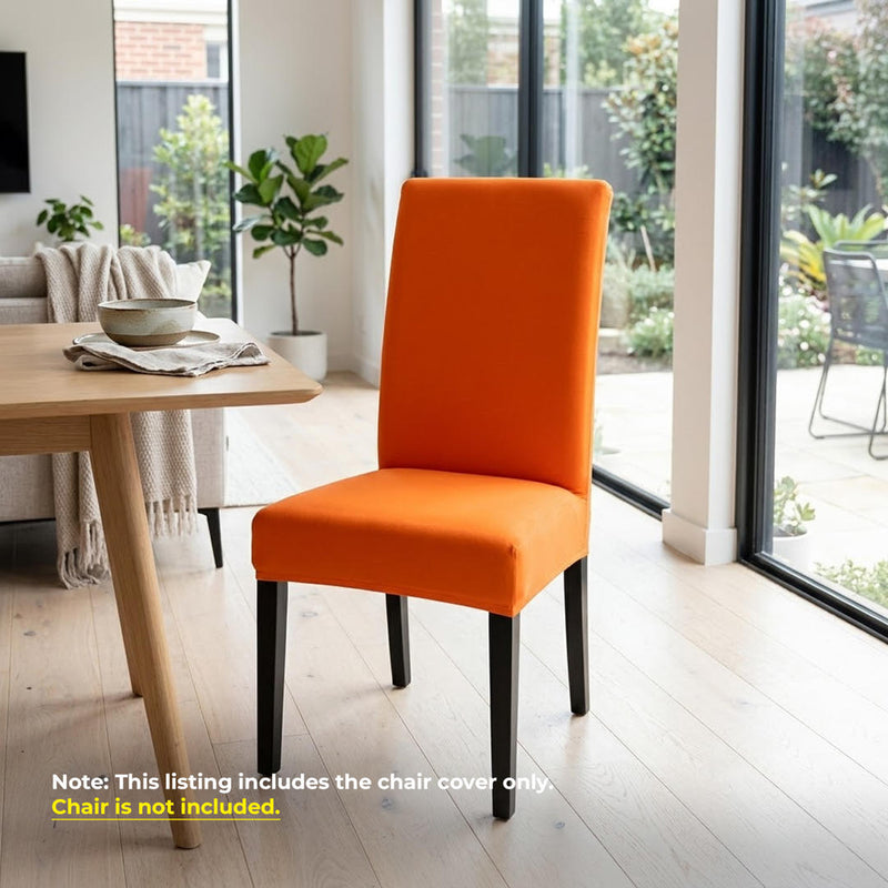 Anyseat Plain Orange Chair Cover – Elastic Slipcover with Anti‑Dirt Protection for Dining Room, Kitchen, Wedding, Hotel, Banquet & Restaurant