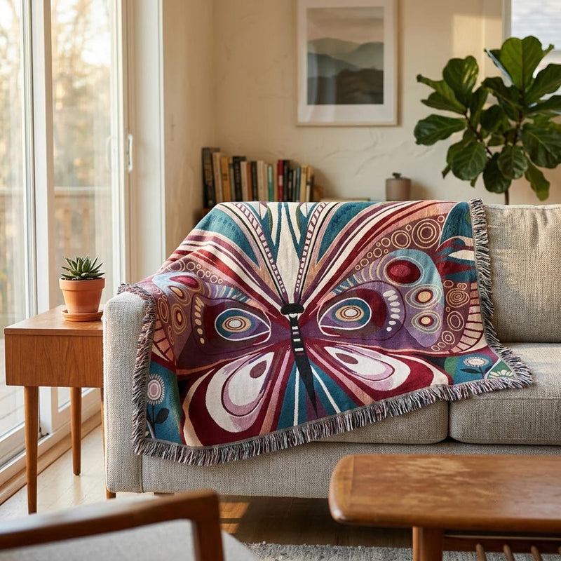 Anycozy Butterfly Soft Quilt Throw Blanket – Soft Camping Mat & Cozy Home Décor