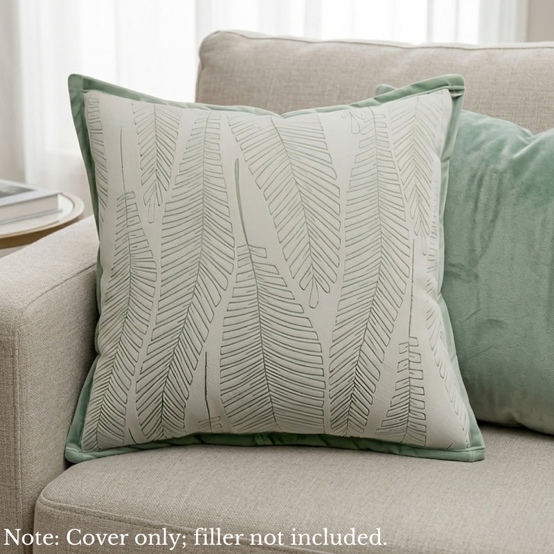Anypillow Leaf Embroidered Decorative Cushion Cover – Soft Throw Pillowcase for Sofa & Bed