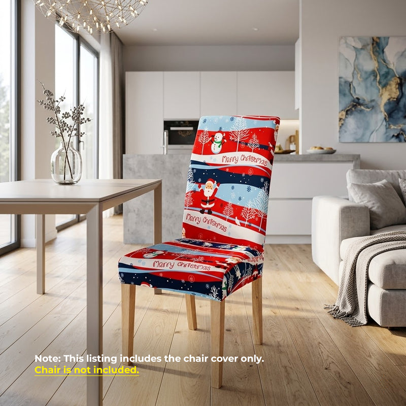 Anyseat Wave Santa Chair Cover – Elastic Anti‑Dirt Design for Dining, Kitchen, Wedding, Hotel & Banquet Use