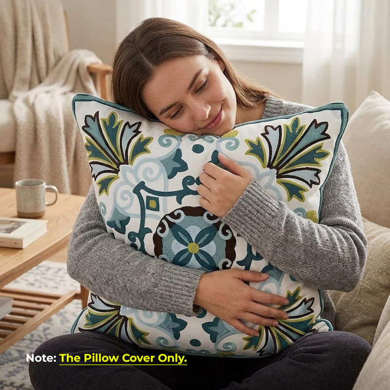 Anypillow Bohemian Embroidered Pillowcase Decorative Cushion Cover