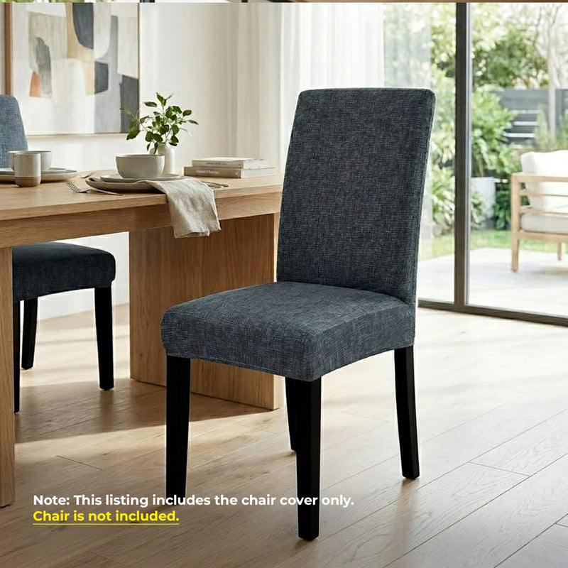 Anyseat Dark Grey Linear Pattern Design Chair Cover – Elastic Slipcover with Anti‑Dirt Protection for Dining Room, Kitchen, Wedding, Hotel, Banquet & Restaurant