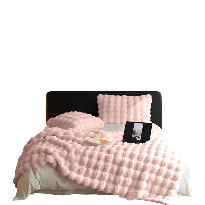 Anycozy Pink Thick Fur Winter Sofa Bed Blanket 100x160cm