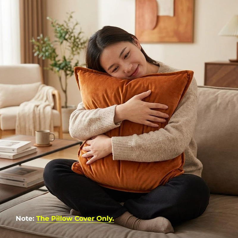 Anypillow Orange Plain Decorative Cushion Cover – Soft Throw Pillowcase for Sofa & Bed