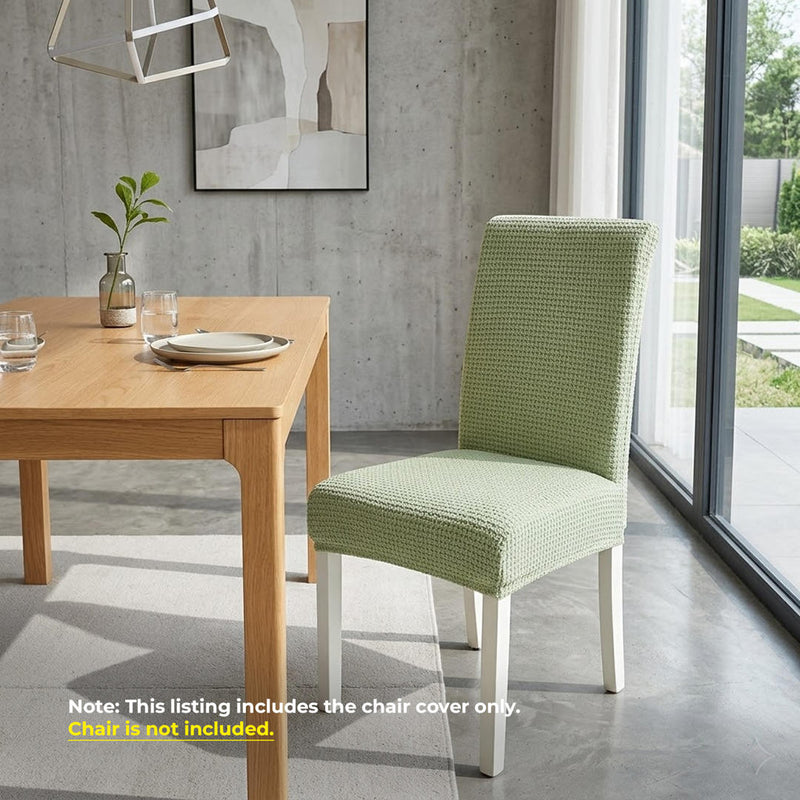 Anyseat Light Green Micro Knitted Design Chair Cover – Elastic Anti‑Dirt Design for Dining, Kitchen, Wedding, Hotel & Banquet Use