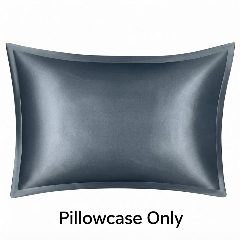 ANYHOUZ Pillowcase 50x90cm Blue Gray Pure Real Silk For Comfortable And Relaxing Home Bed