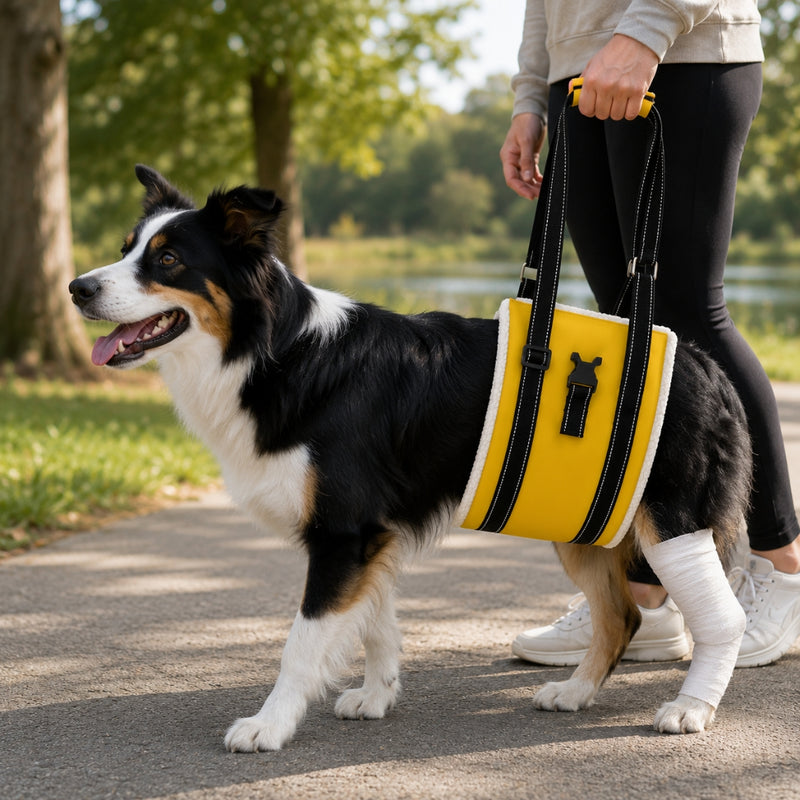 Yellow Adjustable Dog Lift Harness – Support & Recovery Aid for Large and Senior Dogs