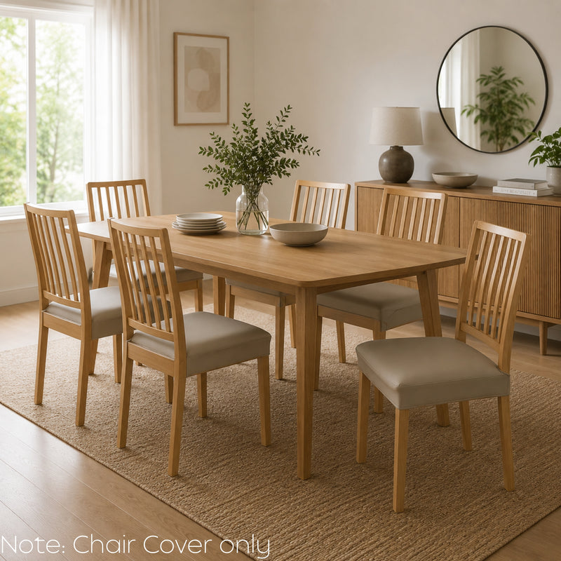 Anyseat Khaki PU Leather Chair Cover – Slipcover for Dining, Kitchen, Hotel, Banquet & Living Room Chairs
