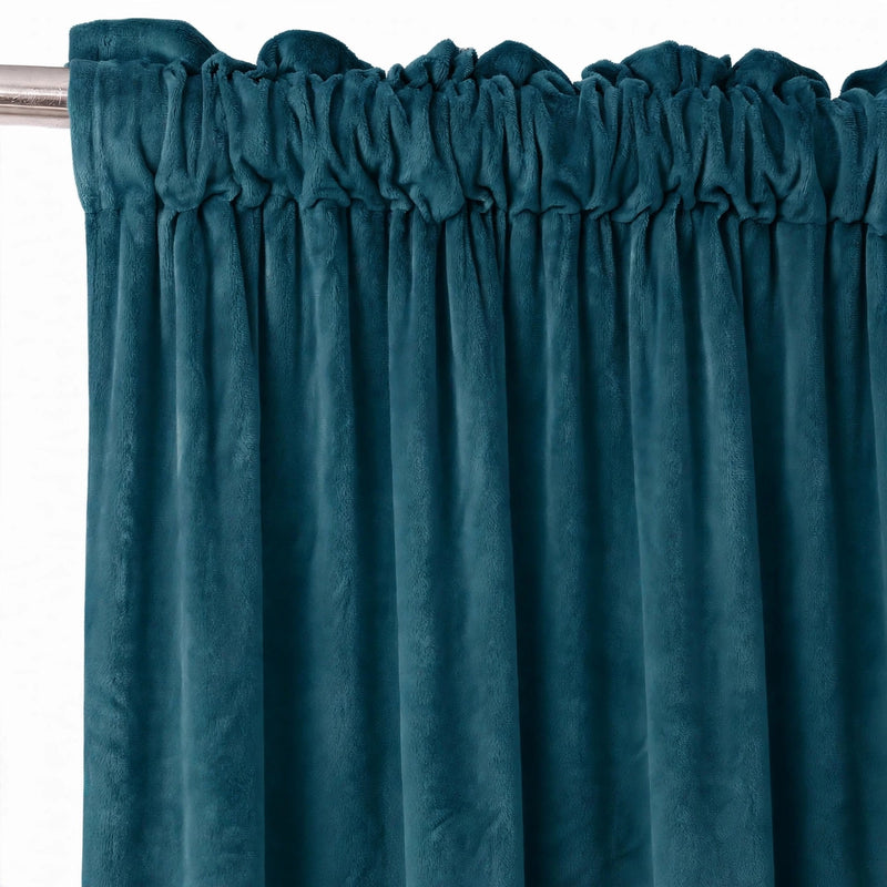 Anydrape Luxury Ocean Blue Curtains Blackout Velvet Dining Windows