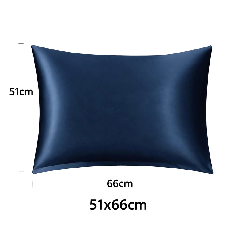 ANYHOUZ Pillowcase 51x66cm Dark Blue Natural Mulberry Silk For Comfortable And Relaxing Home Bed