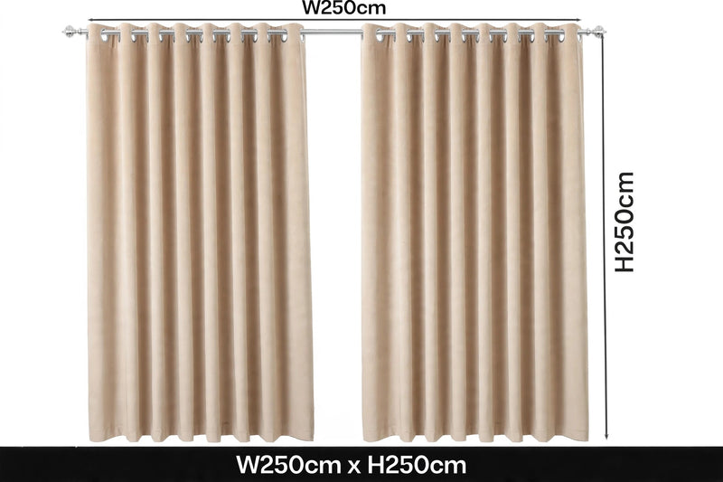 Anydrape Beige Velvet Blackout Curtains – High‑Quality Modern Luxury Drapes for Living Room, Bedroom & Dining Windows