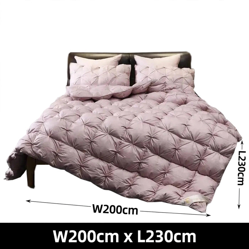 ANYHOUZ Old Rose Quilted Duvet Cover – Luxury Breathable Puffer Bed Comforter