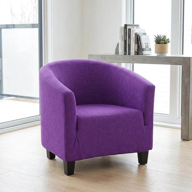 Anyseat Purple Chair Cover – Plain Dustproof Tub Slipcover for Home Décor