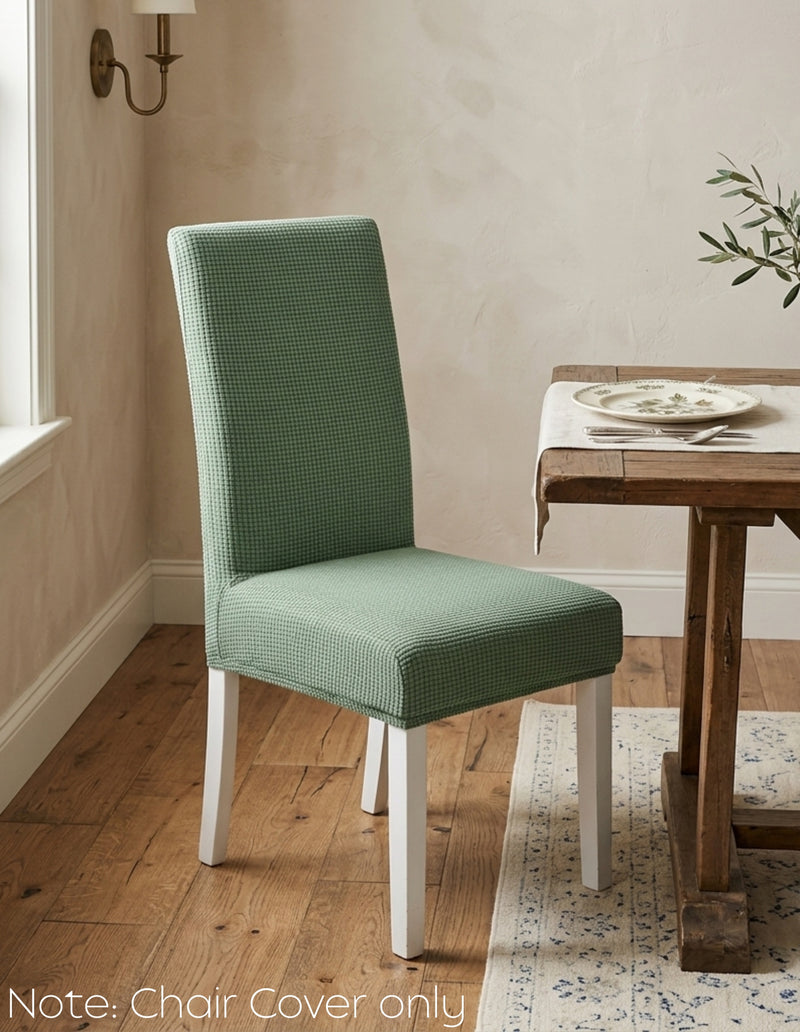 Anyseat Green Waterproof Chair Cover – Corn Kernel Pattern Stretch Slipcover for Dining Room