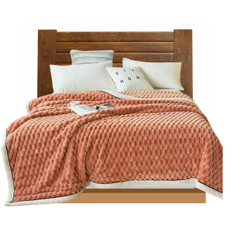 Anycozy Orange Velvet Soft Fluffy Warm Throw Blanket