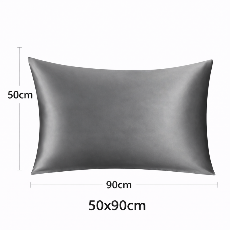 ANYHOUZ Pillowcase 50x90cm Dark Gray Natural Mulberry Silk For Comfortable And Relaxing Home Bed