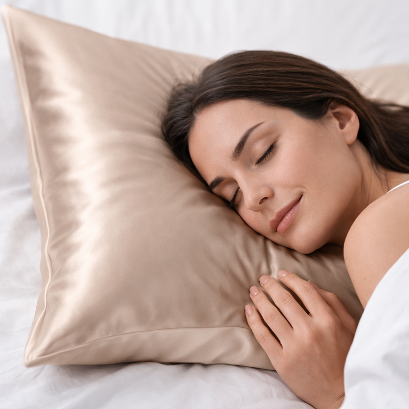 ANYHOUZ Pillowcase 50x90cm Coffee Pure Real Silk For Comfortable And Relaxing Home Bed