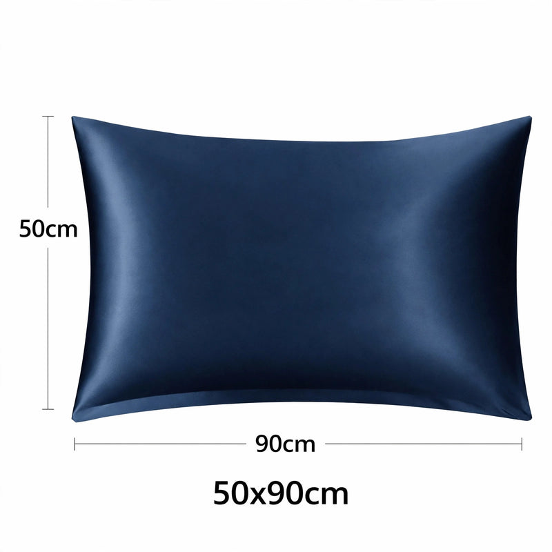 ANYHOUZ Pillowcase 50x90cm Dark Blue Natural Mulberry Silk For Comfortable And Relaxing Home Bed