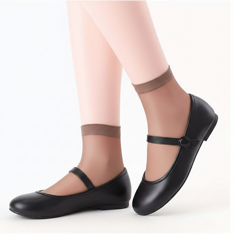 Anyfootwear 10 Pairs Free Size Fashion Socks High Quality  Velvet Silk Spring Summer Breathable Soft Cotton Bottom Wicking Slip-resistant for Women Brown