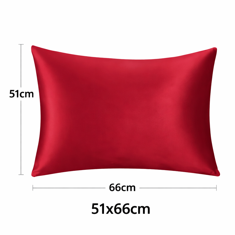 ANYHOUZ Pillowcase 51x66cm Red Wine Natural Mulberry Silk For Comfortable And Relaxing Home Bed