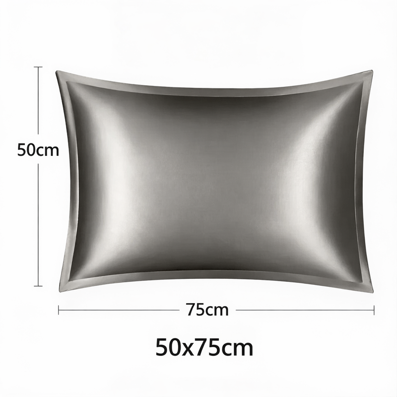 ANYHOUZ Pillowcase 50x75cm Dark Gray Pure Real Silk For Comfortable And Relaxing Home Bed
