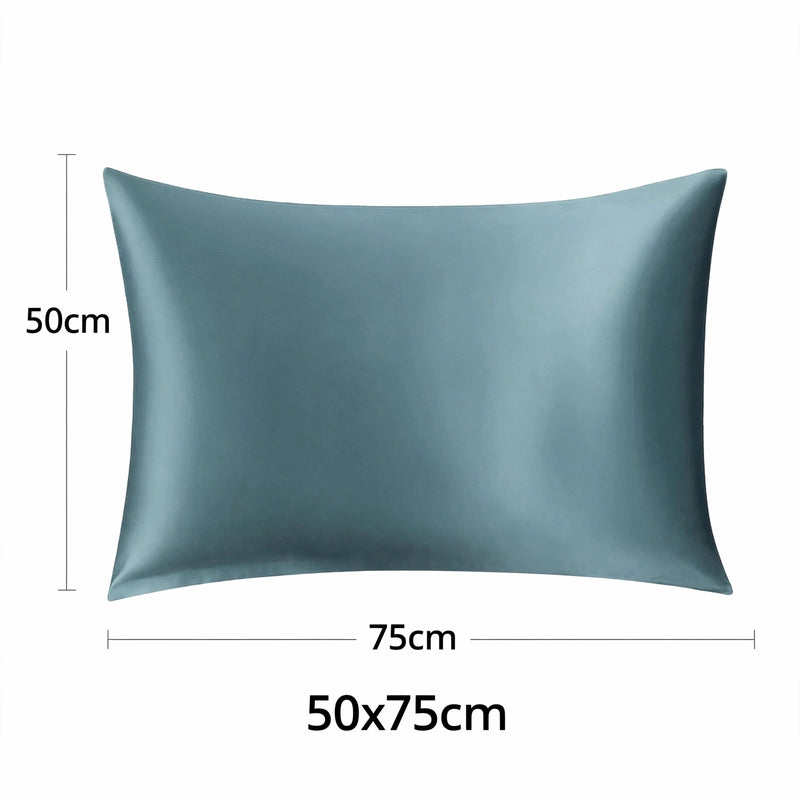 ANYHOUZ Pillowcase 50x75cm Blue Gray Set with Eye Mask Natural Mulberry Silk for Comfortable and Relaxing Home Bed
