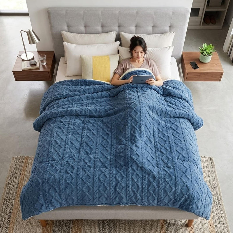 Anycozy Cashmere Blanket Thick Warm Quilt Comforter