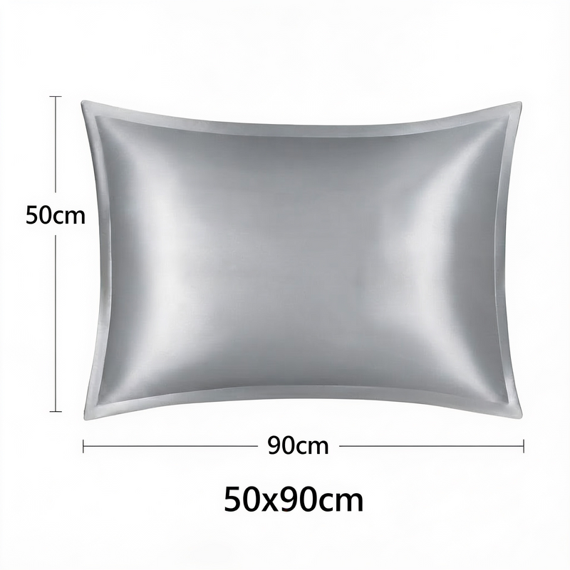ANYHOUZ Pillowcase 50x90cm Light Gray Pure Real Silk For Comfortable And Relaxing Home Bed