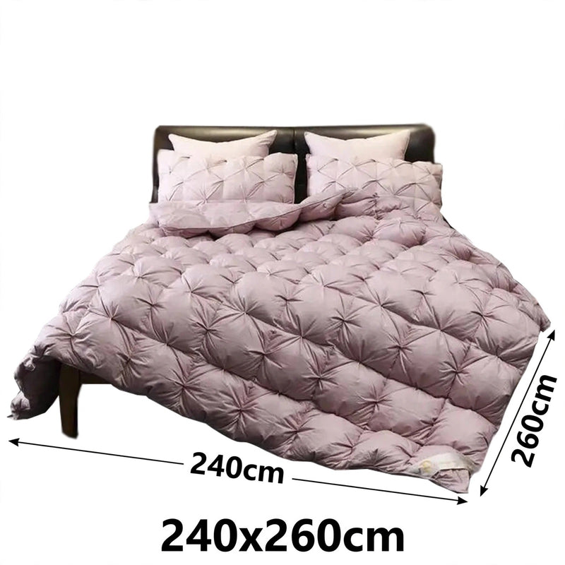 ANYHOUZ Old Rose Quilted Duvet Cover – Luxury Breathable Puffer Bed Comforter