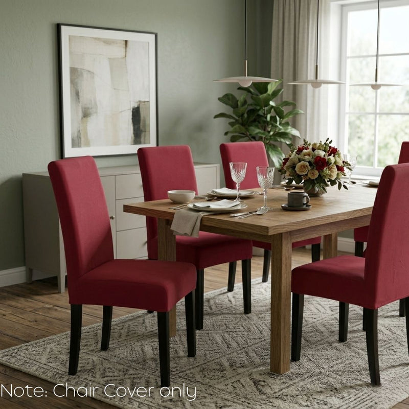 Anyseat Red Chair Cover – Waterproof Elastic Slipcover with Anti‑Dirt Protection for Dining Room, Kitchen, Wedding, Hotel, Banquet & Restaurant