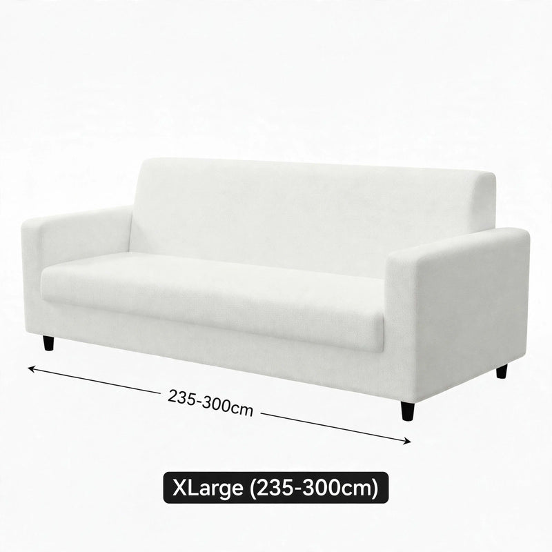 Anyseat 4-Seater Sofa Cover – Plain White Style Slipcover for Living Room Chair Protection