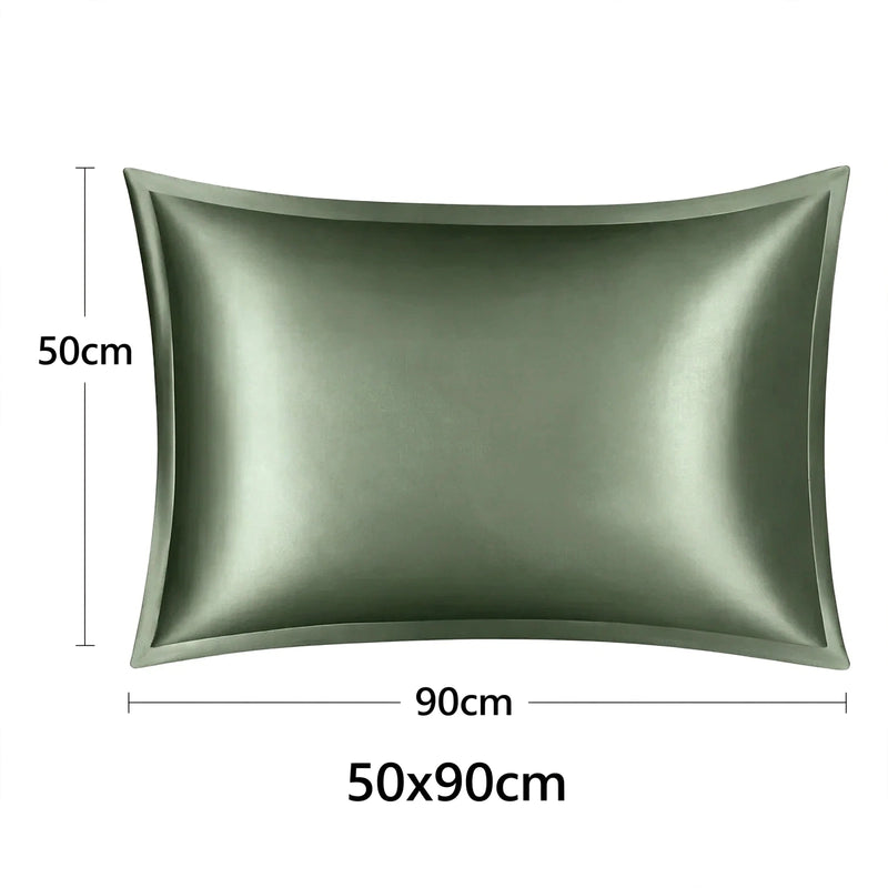 ANYHOUZ Green Mulberry Silk Pillowcase 50x90cm Soft Smooth Luxury Bedding