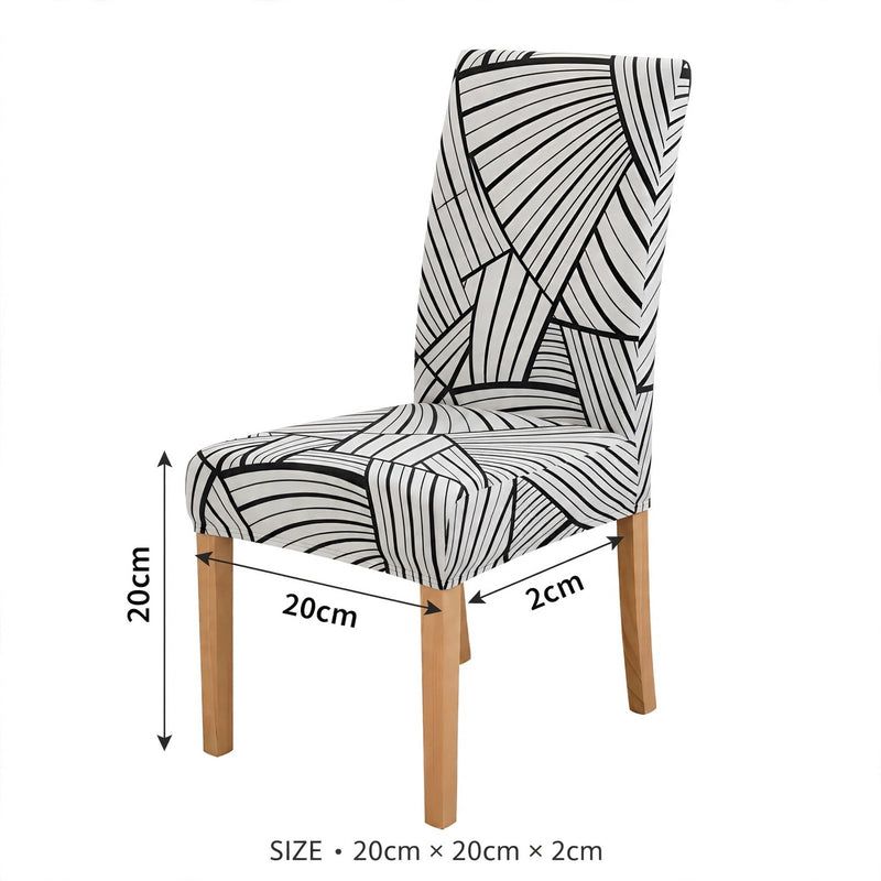 Anyseat Black Pattern Print Elastic Chair Cover – Plain Dining Slipcover & Home Décor
