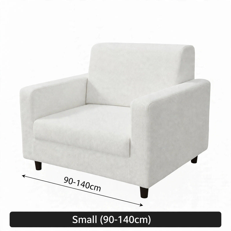 Anyseat 1-Seater Sofa Cover – Plain White Style Slipcover for Living Room Chair Protection