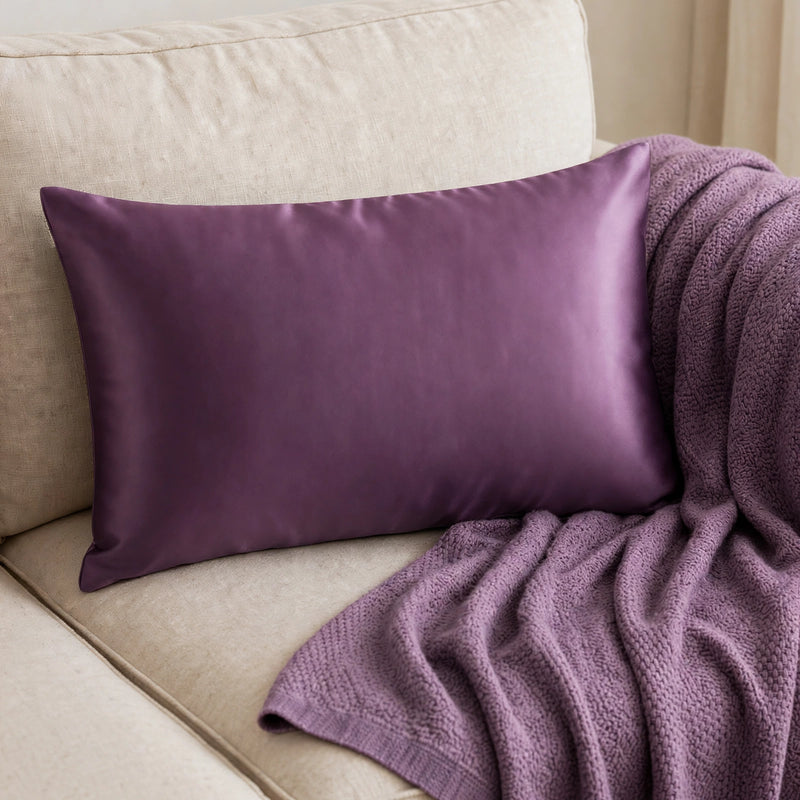 ANYHOUZ Pillowcase 51x66cm Purple Natural Mulberry Silk For Comfortable And Relaxing Home Bed