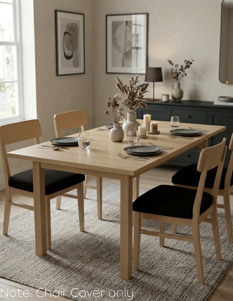 Anyseat Black Plain No Print Chair Cover – Stretch Washable Removable Seat Cover for Dining & Kitchen