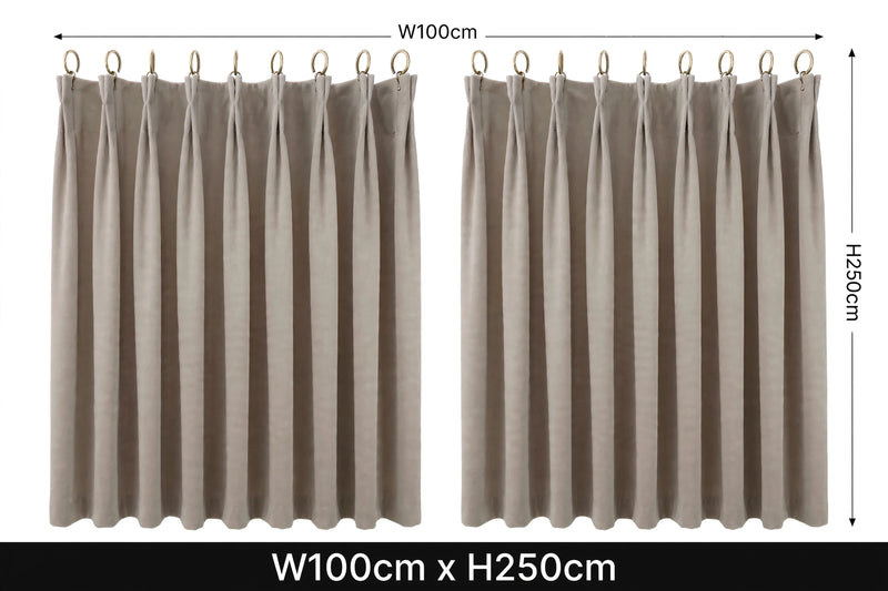 Anydrape Khaki Velvet Blackout Curtains – High‑Quality Modern Luxury Drapes for Living Room, Bedroom & Dining Windows