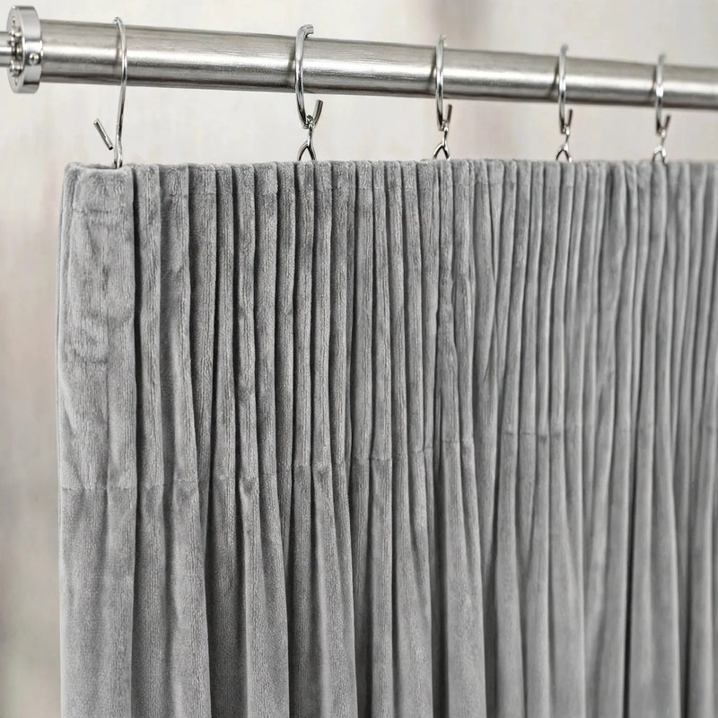 Anydrape Light Gray Velvet Blackout Curtains – High‑Quality Modern Luxury Drapes for Living Room, Bedroom & Dining Windows