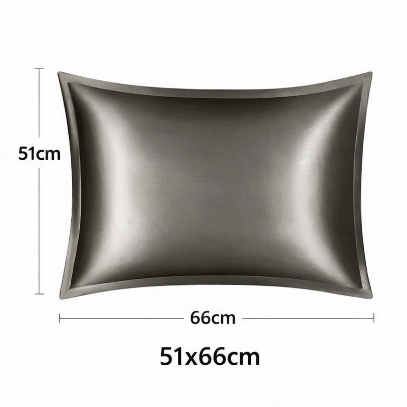 ANYHOUZ Pillowcase 51x66cm Dark Gray Pure Real Silk For Comfortable And Relaxing Home Bed