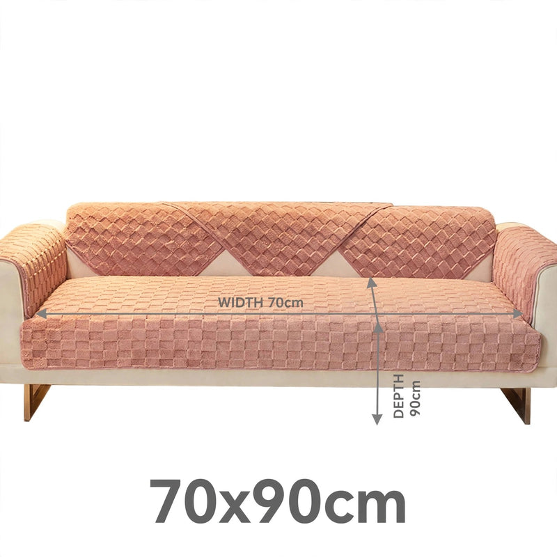 Anyseat Sofa Towel Super Soft Dark Pink Velvet Plush Non-slip Sectional Sofa Covers for Living Room Thick L-shape Couch Covers