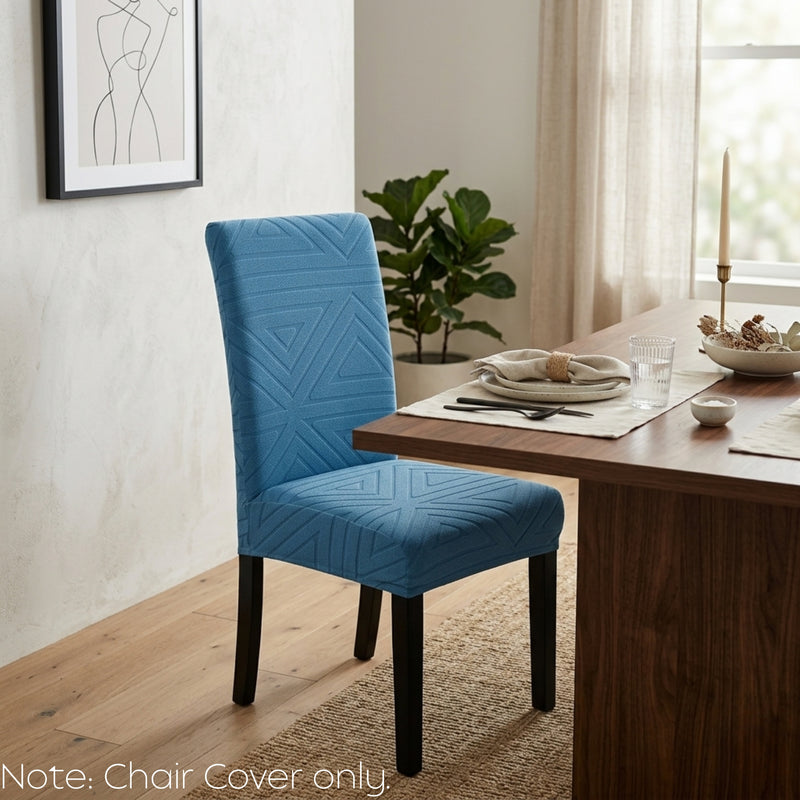 Anyseat Blue Triangular Design Chair Cover – Elastic Anti‑Dirt Design for Dining, Kitchen, Wedding, Hotel & Banquet Use