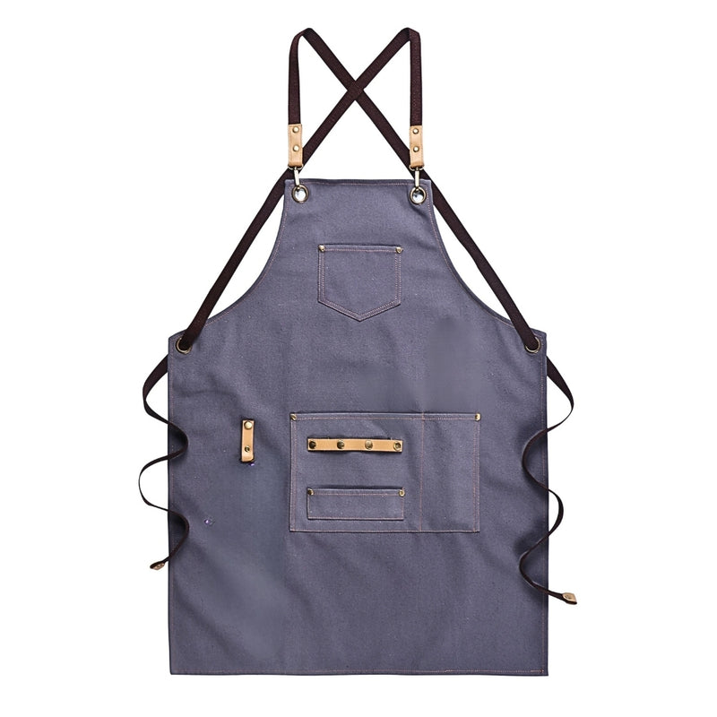 Anypron Brown Canvas Apron Waterproof Oilproof Chef Waiter Workwear