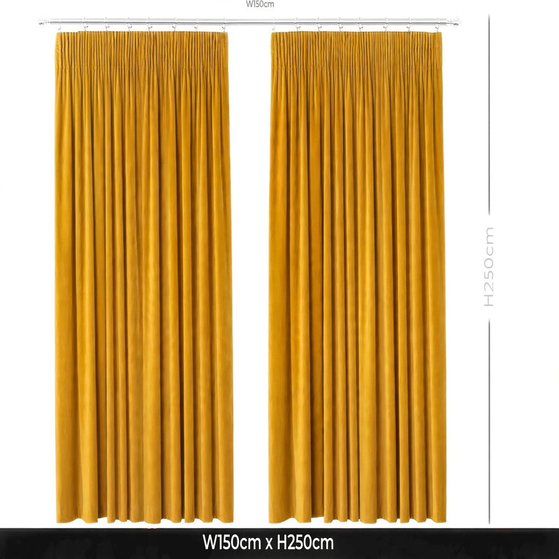 Anydrape Mustard Velvet Blackout Curtains – High‑Quality Modern Luxury Drapes for Living Room, Bedroom & Dining Windows