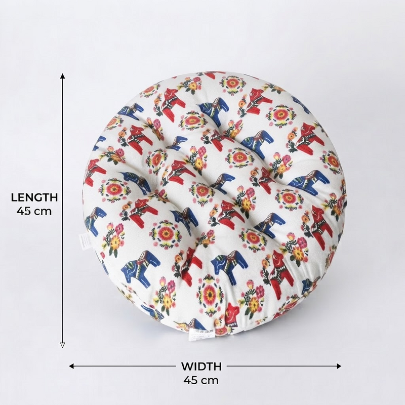 Anypillow White Mixed Print Chair Pad – Soft Seat Cushion