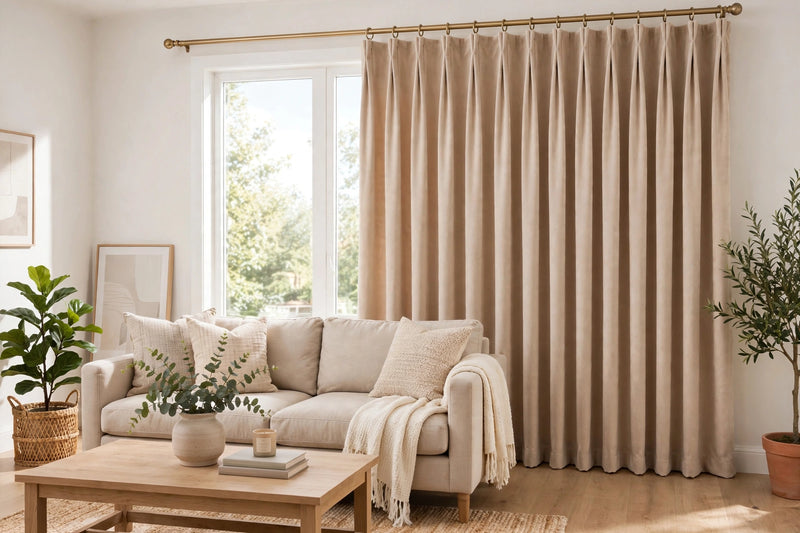 Anydrape Beige Velvet Blackout Curtains – High‑Quality Modern Luxury Drapes for Living Room, Bedroom & Dining Windows