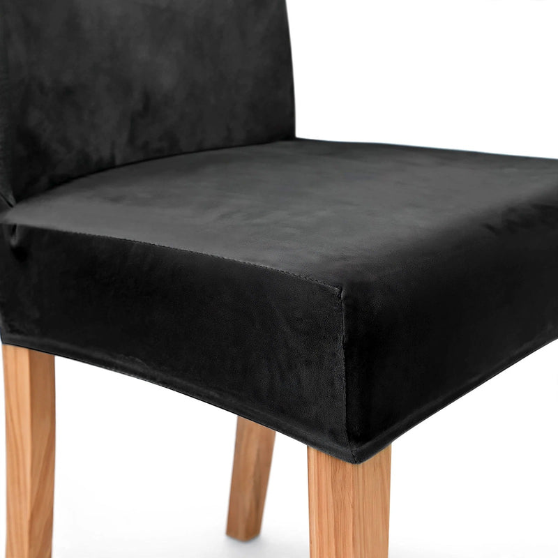 Anyseat Dark Grey Velvet Dining Chair Cover – Plush Stretchable Slipcover for Kitchen & Dining Room Chairs